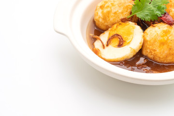 Fried Boiled Egg with Tamarind Sauce