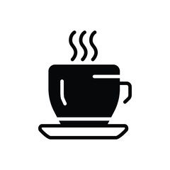 Black solid icon for coffee cup