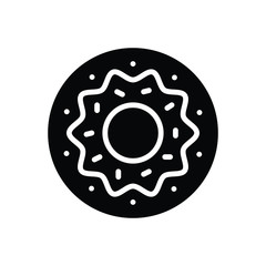 Black solid icon for donut 