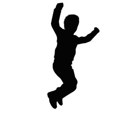 Happy Kid Jumping Silhouette