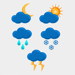 set of cloud vector icon illustration for time and weather concept 