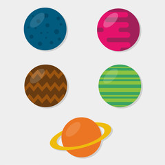 set of planet vector icon illustration for education concept 