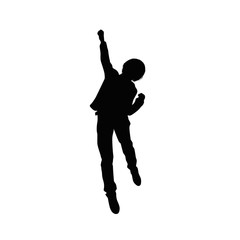 Happy Kid Jumping Silhouette