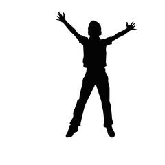 Happy Kid Jumping Silhouette