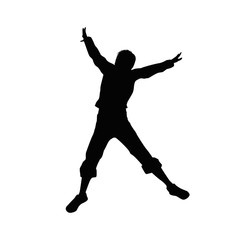 Happy Kid Jumping Silhouette