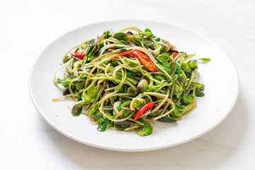 Fried Sunflower Sprout with Oyster Sauce