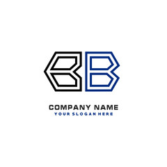 Fototapeta premium initials BB logo template vector. modern abstract initials logo shaped lines,