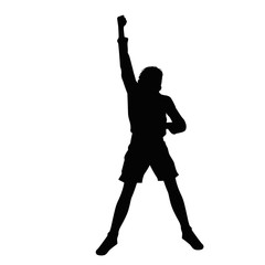 Happy Kid Jumping Silhouette