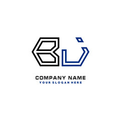 Obraz premium initials BJ logo template vector. modern abstract initials logo shaped lines,