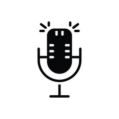 Black solid icon for microphone
