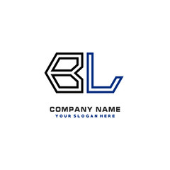 initials BL logo template vector. modern abstract initials logo shaped lines,