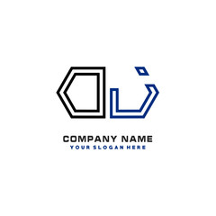 initials DJ logo template vector. modern abstract initials logo shaped lines,