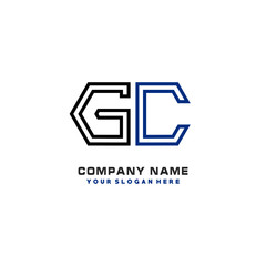 initials GC logo template vector. modern abstract initials logo shaped lines,