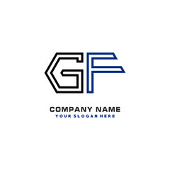 initials GF logo template vector. modern abstract initials logo shaped lines,