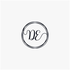 DE Initial Handwriting logo template, Creative fashion logo design, couple concept -vector	