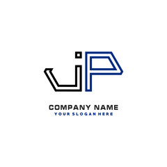 initials JP logo template vector. modern abstract initials logo shaped lines,
