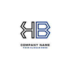 initials KB logo template vector. modern abstract initials logo shaped lines,