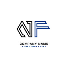 initials NF logo template vector. modern abstract initials logo shaped lines,