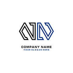 initials NN logo template vector. modern abstract initials logo shaped lines,