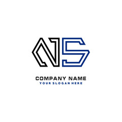 initials NS logo template vector. modern abstract initials logo shaped lines,