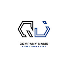 Obraz premium initials QJ logo template vector. modern abstract initials logo shaped lines,