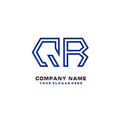 initials QR logo template vector. modern abstract initials logo shaped lines,