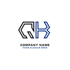 initials QK logo template vector. modern abstract initials logo shaped lines,