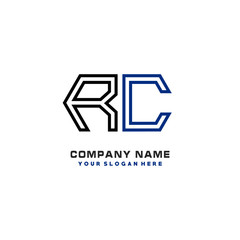 initials RC logo template vector. modern abstract initials logo shaped lines,