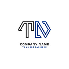 initials TN logo template vector. modern abstract initials logo shaped lines,