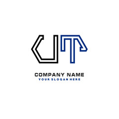 initials UT logo template vector. modern abstract initials logo shaped lines,