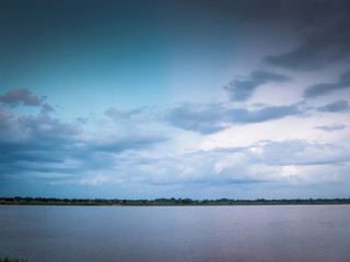 River and Sky at the border Thailand and Laos
