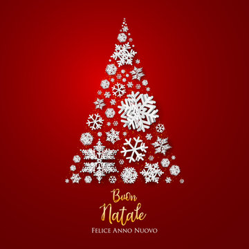 Italian Christmas (Buon Natale) and Happy New Year 2020 greeting card