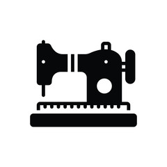 Black solid icon for sewing machine 