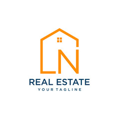Letter N Roof House Logo Design Template,  real estate company ,  jewelry or hotel logo design concept. - VECTOR