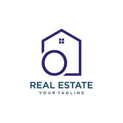 Letter O Roof House Logo Design Template,  real estate company ,  jewelry or hotel logo design concept. - VECTOR