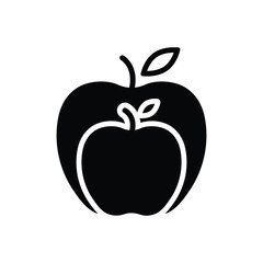 Black solid icon for apple 