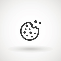 Browser Cookie Icon. Cookie icon vector isolated on white background, logo concept sign, filled black symbol
