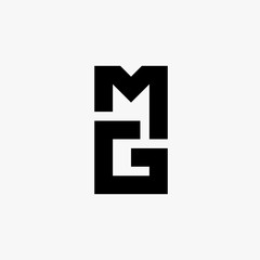 Letter MG Creative Typography Modern Icon Logo Design Template Element Vector - obrazy, fototapety, plakaty