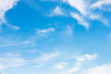 Fantastic soft white clouds against blue sky background.