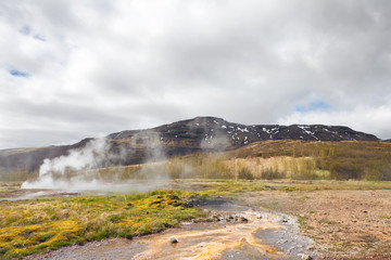 Geysir hot spring area near Reykjavik in Iceland