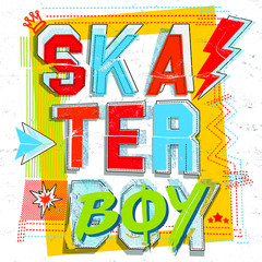 skater boy typography illustration graphic design © hayr pictures
