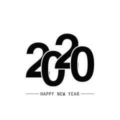Happy New Year 2020 Text Design. Vector Eps 10