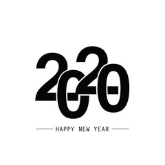 Happy New Year 2020 Text Design. Vector Eps 10
