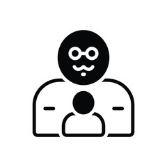 Black solid icon for father pop