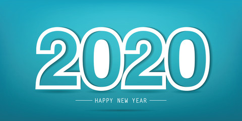 Happy New Year 2020 Text Design. Vector Eps 10