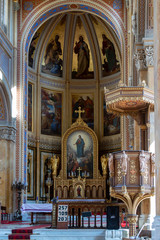  Interior of Fot Cathedral, was design by Ybl Miklos, is one of the most impressive church in rural Hungary.