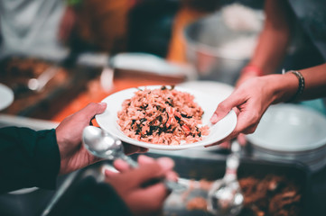 Fototapeta premium Free food for the homeless and the hungry: food donation concepts