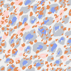 Animal skin seamless pattern. Leopard`s spotted fur imitation. Creative leopard rosettes background