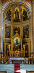 Fototapeta na wymiar Interior of Fot Cathedral, was design by Ybl Miklos, is one of the most impressive church in rural Hungary.