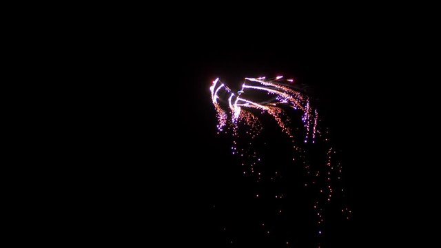 Airplanes Aerobatics at Night with Sparks and Fireworks Air Show Slow Motion
